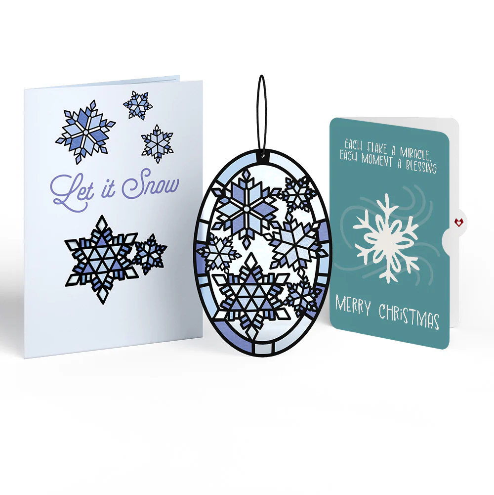 Let It Snow Snowflakes Christmas Suncatcher Card and Sentiment Set