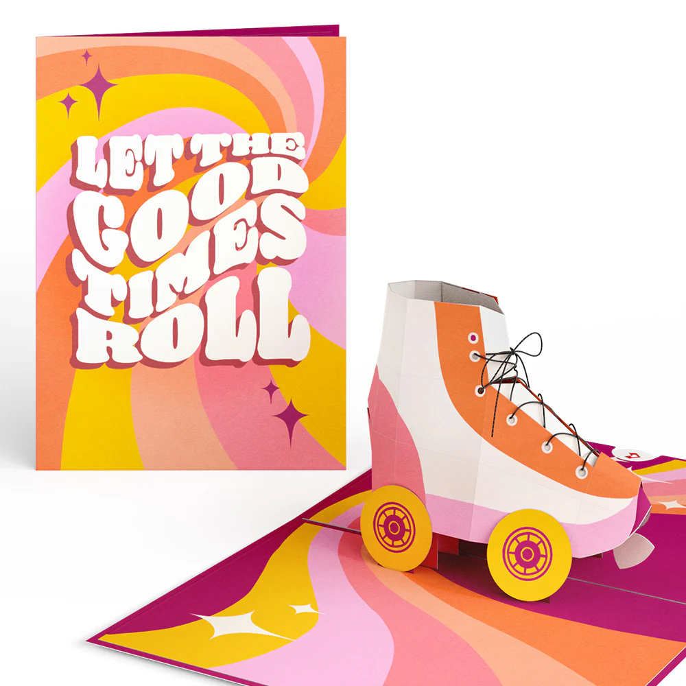 Let the Good Times Roll Roller Skate Pop-Up Card