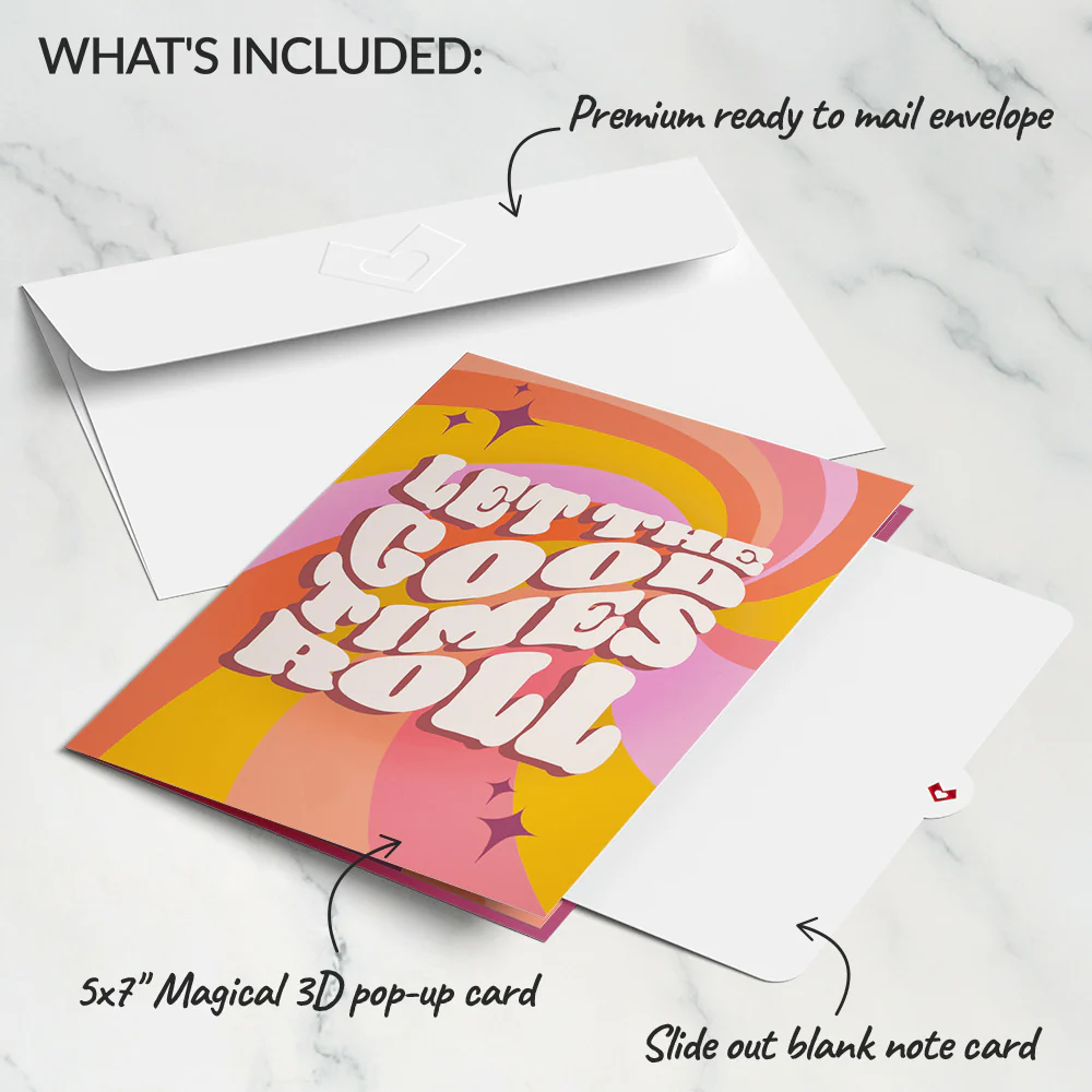 Let the Good Times Roll Roller Skate Pop-Up Card - Image 5