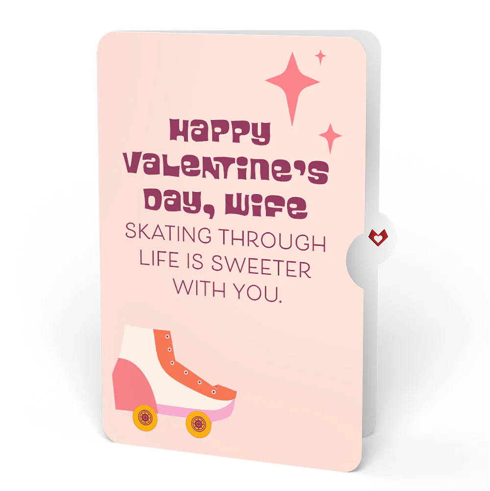 Let the Good Times Roll Roller Skate Valentine’s Day Pop-Up Card and Sentiment Set for Wife - Image 4