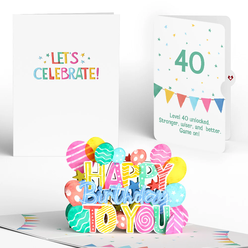 Let's Celebrate 40th Birthday Pop-Up Card and Sentiment Set