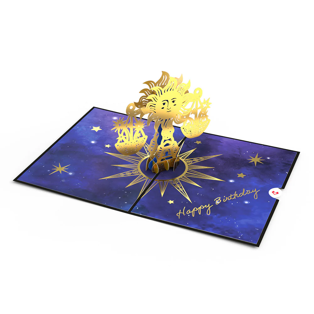 Libra Zodiac Birthday Pop-Up Card - Image 5