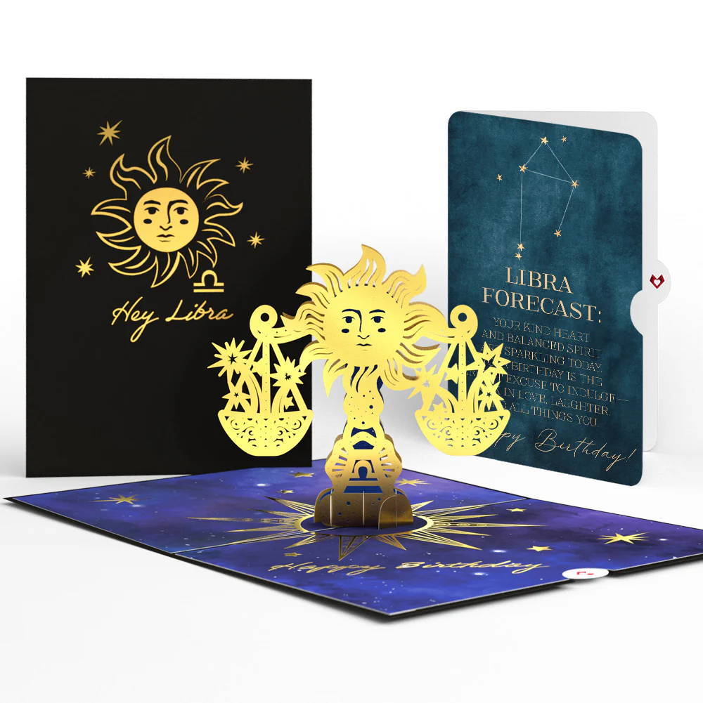 Libra Zodiac Birthday Pop-Up Card and Sentiment Set