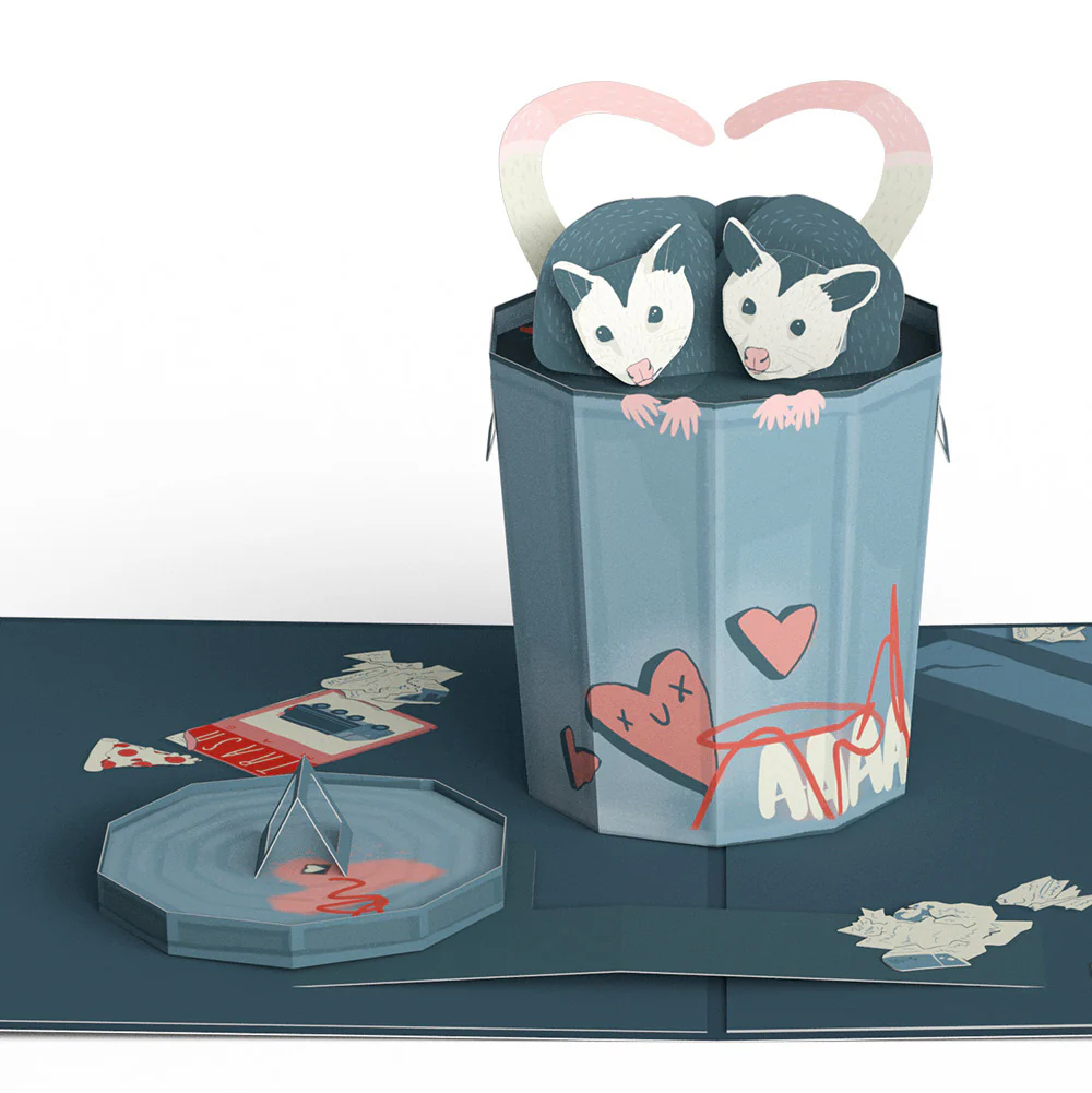 Life Without You Is Trash Possums Anniversary Pop-Up Card and Sentiment Set for Wife - Image 3