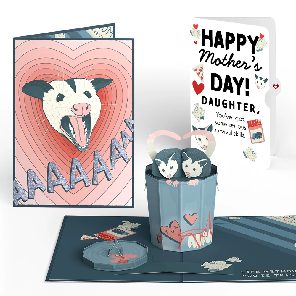 Life Without You Is Trash Possums Mother’s Day Pop-Up Card and Sentiment Set for Daughter