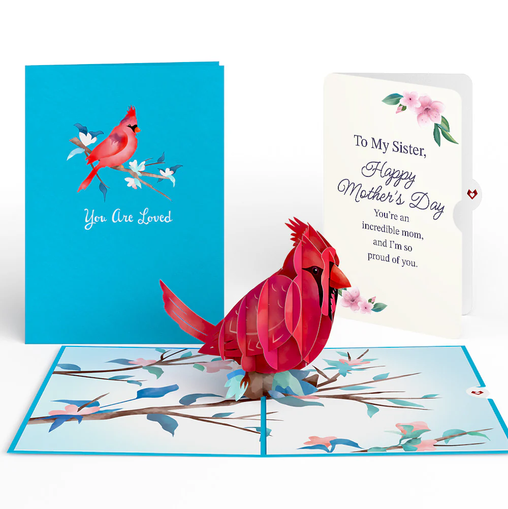 Love Cardinal Mother's Day Pop-Up Card and Sentiment Set for Sister