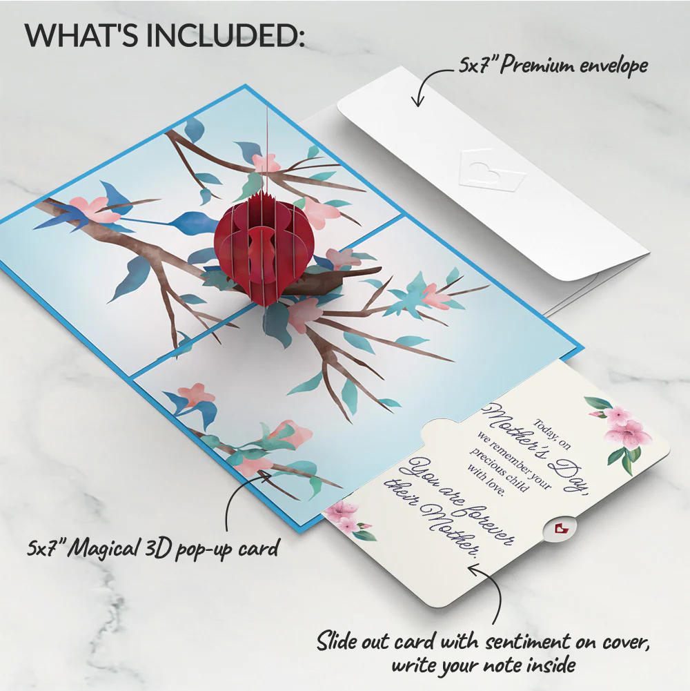 Love Cardinal Mother's Day Pop-Up Card and You Are Forever Their Mom Sentiment Set - Image 2