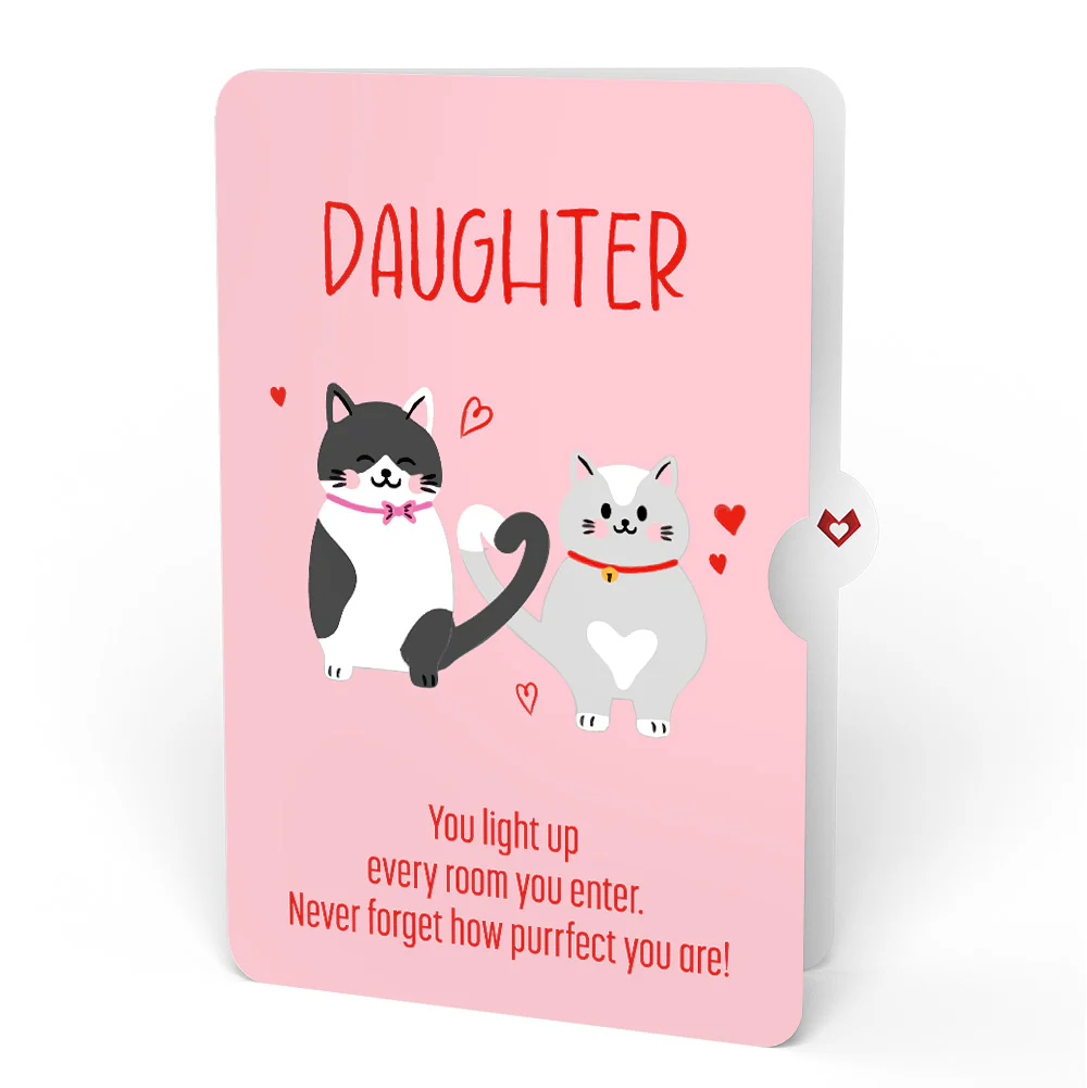 Love Cats Encouragement Pop-Up Card and Sentiment Set for Daughter - Image 4