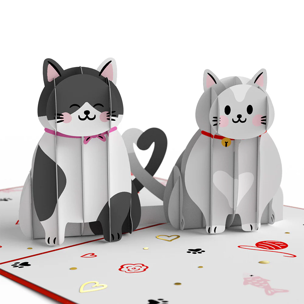 Love Cats Encouragement Pop-Up Card and Sentiment Set for Son - Image 3