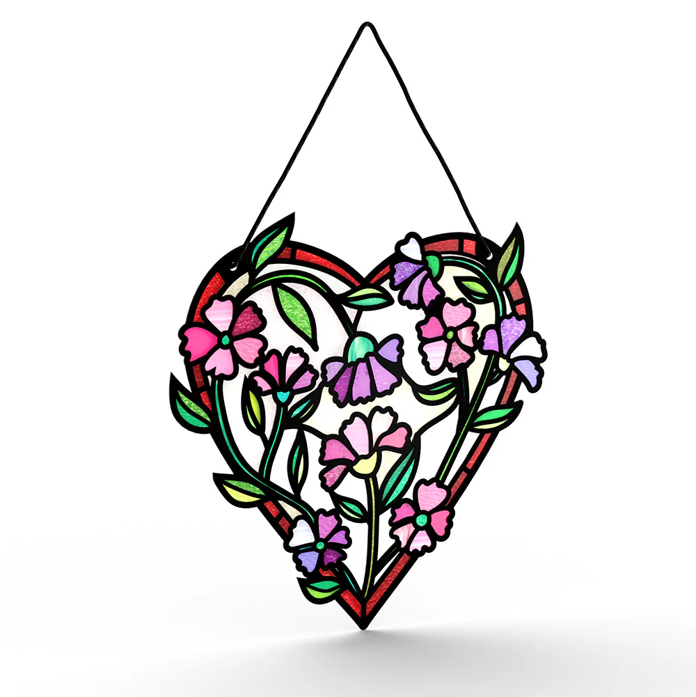 Love Grows Heart Valentine Suncatcher Card and Sentiment Set for Wife - Image 3