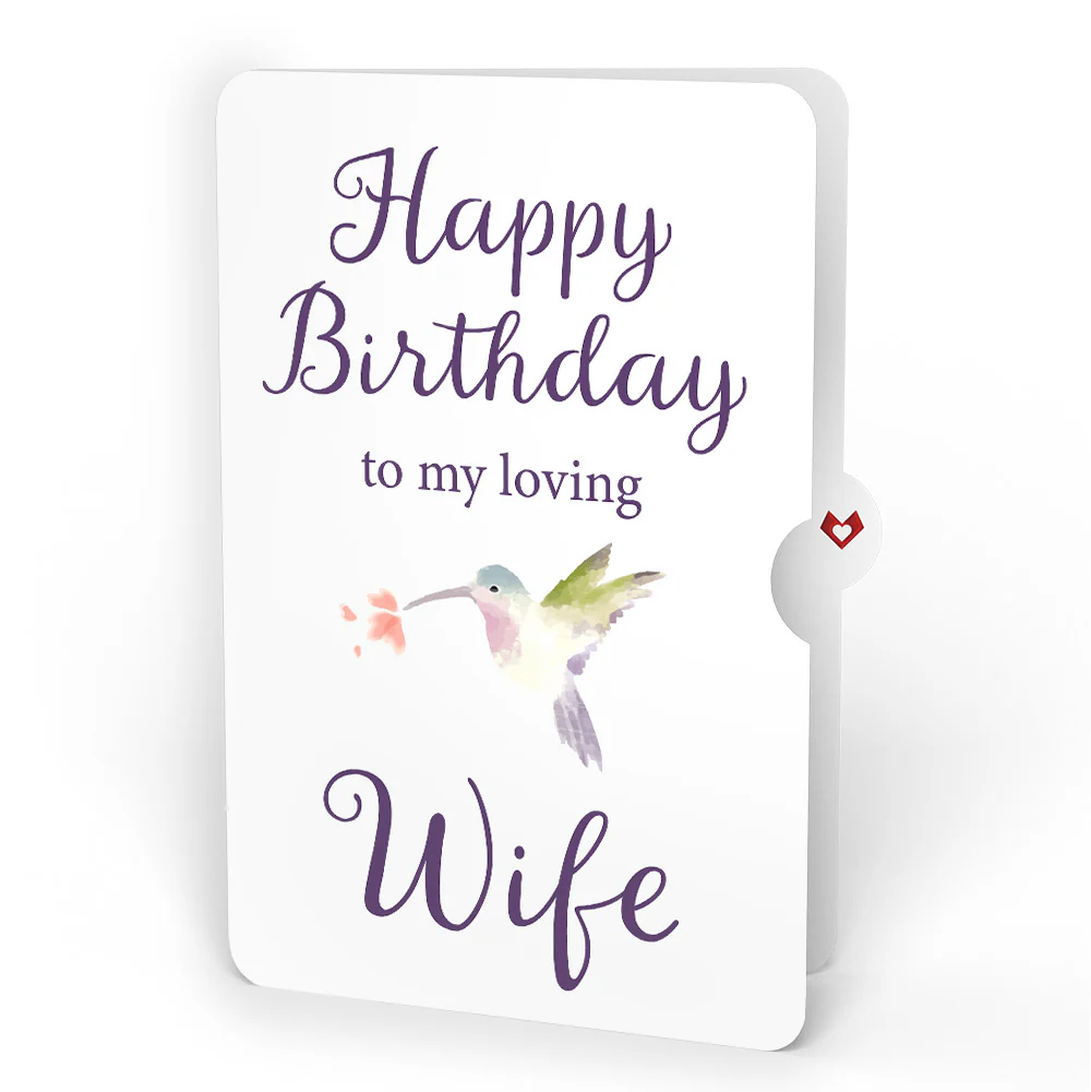 Love in Bloom Hummingbird Birthday Pop-Up Card and Sentiment Set for Wife - Image 4