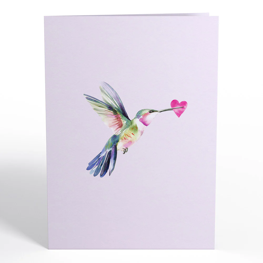 Love in Bloom Hummingbird Pop-Up Card - Image 4