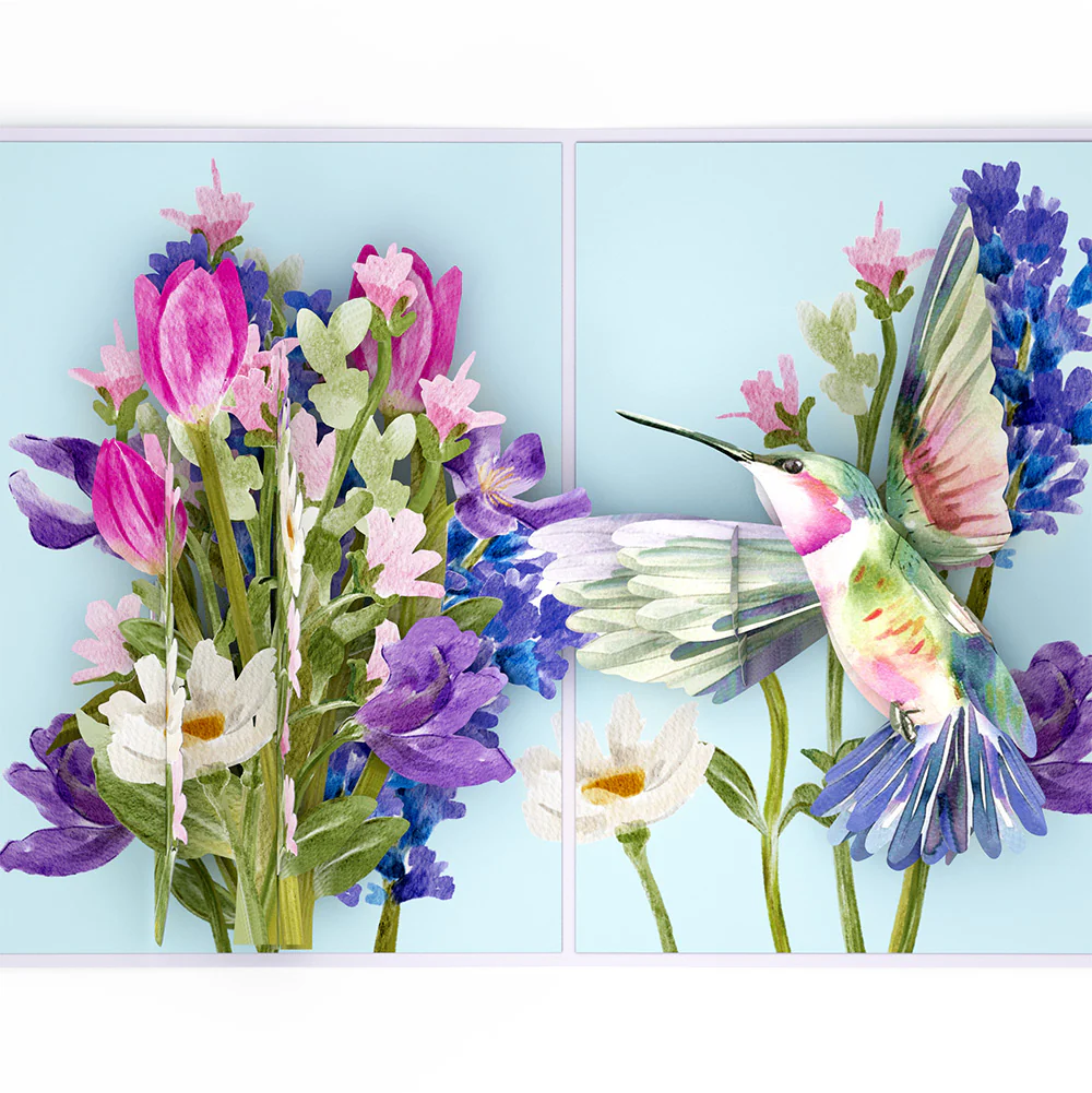 Love in Bloom Hummingbird Valentine Pop-Up Card and Sentiment Set for Husband - Image 3