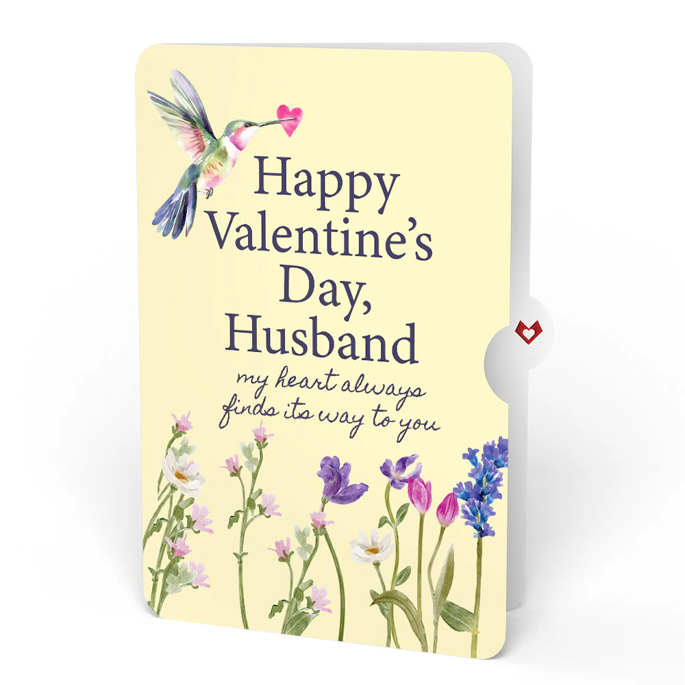 Love in Bloom Hummingbird Valentine Pop-Up Card and Sentiment Set for Husband - Image 4