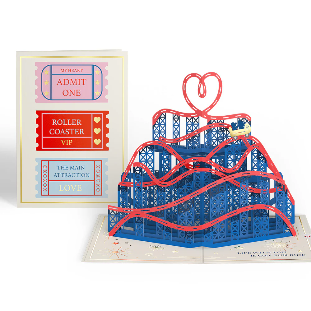 Love Rollercoaster Pop-Up Card & Suncatcher Bouquet Bundle - Image 2