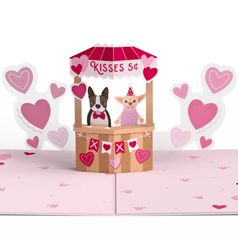 Love You Furever Dog Kisses Valentine Pop-Up Card and Big Sweet Heart Sentiment Set - Image 3