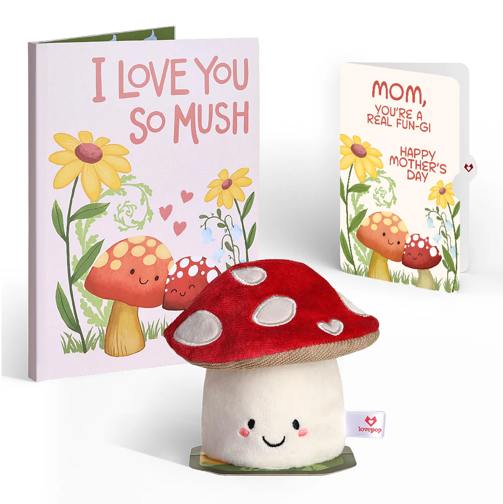 'Love You So Mush' Mother’s Day Plushpop Card and Meadow Fun-gi Mushroom Sentiment Set for Mom