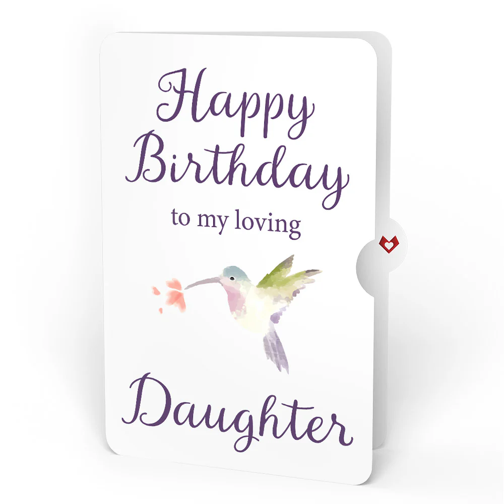 Lovely Hummingbird Birthday Pop-Up Card and Sentiment Set for Daughter - Image 4