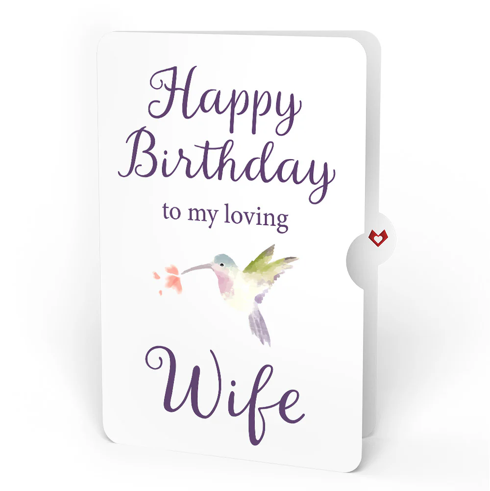 Lovely Hummingbird Birthday Pop-Up Card and Sentiment Set for Wife - Image 4