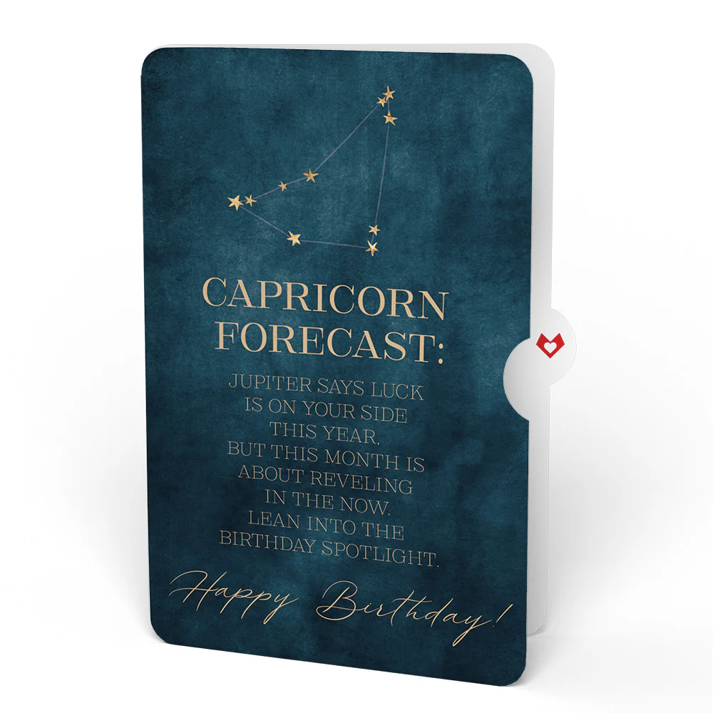 Cherry Blossom Birthday Pop-Up Card and Capricorn Zodiac Sentiment Set - Image 4