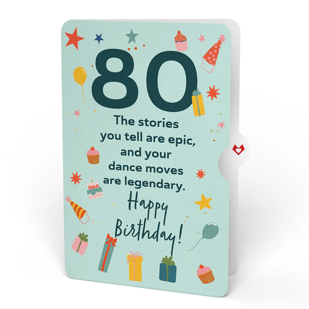 80th Birthday Celebration Pop-Up Card and Sentiment Set - Image 4