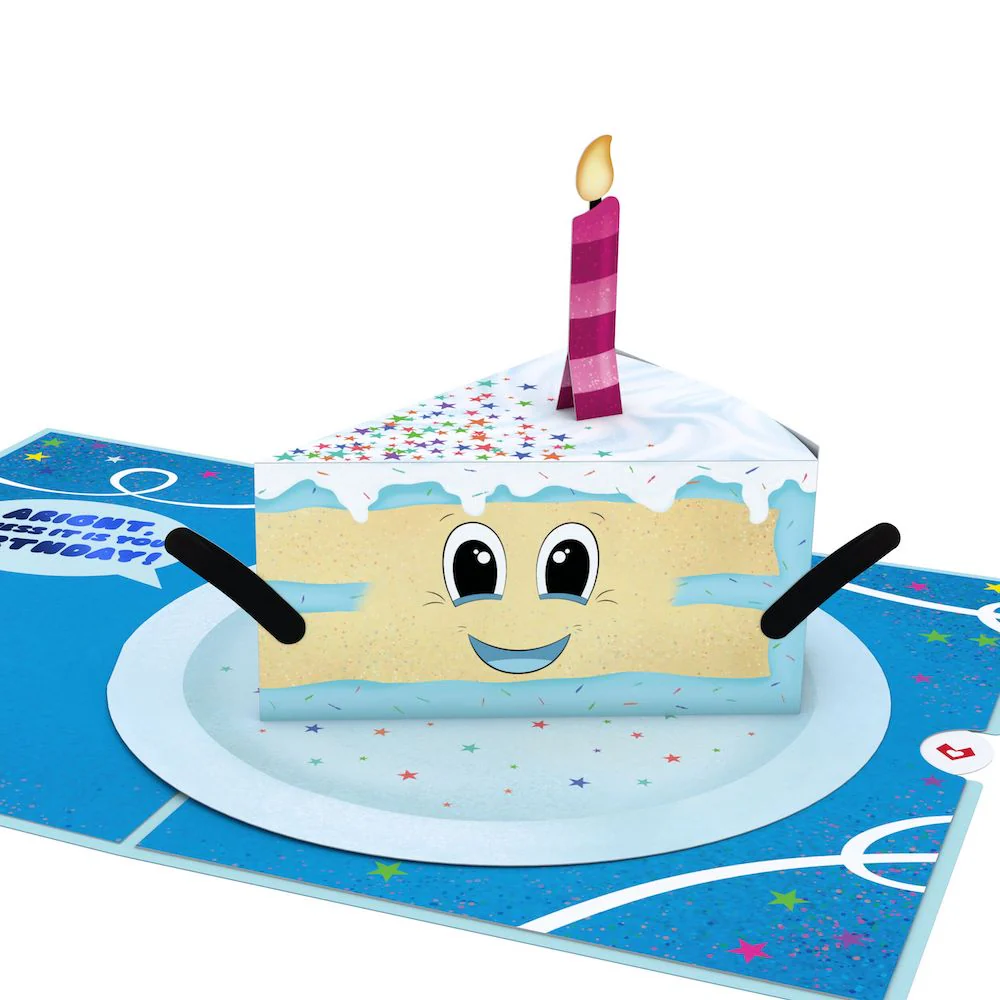 Whimsical 50th Birthday Cake Slice Pop-Up Card and Sentiment Set - Image 3
