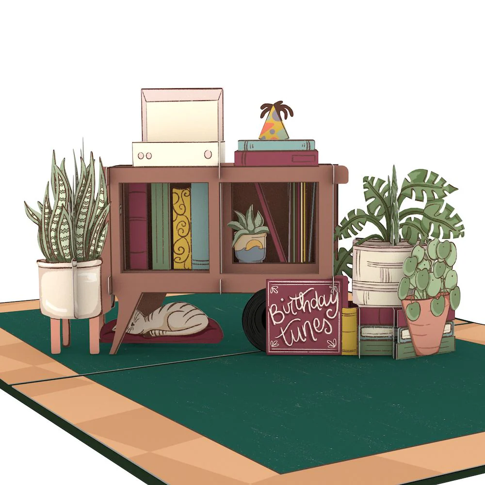 80th Birthday Houseplants Pop-Up Card and Sentiment Set - Image 3