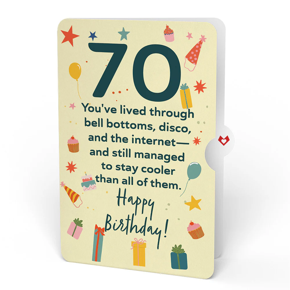 Happy 70th Birthday Burst Pop-Up Card and Sentiment Set - Image 4