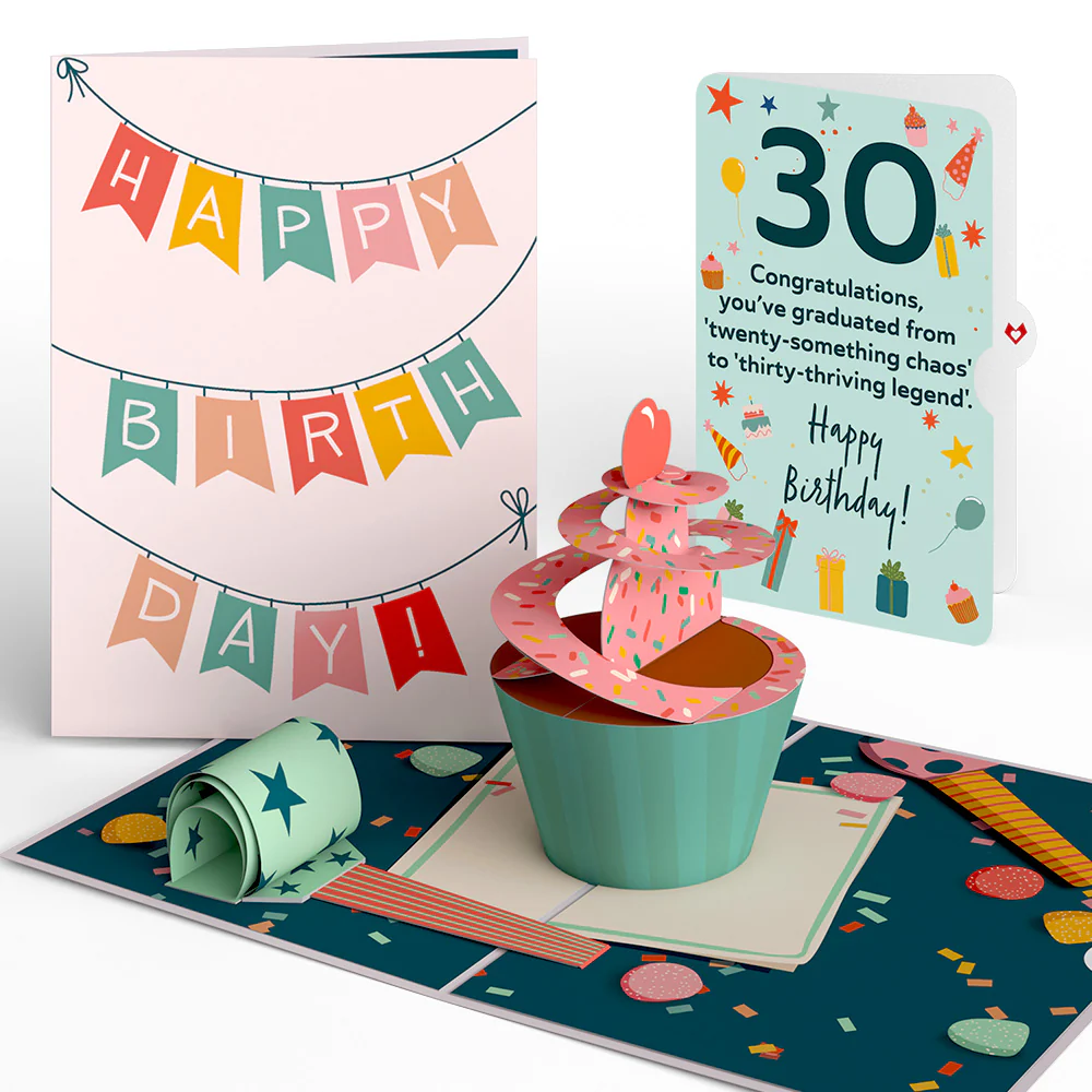 30th Birthday Cupcake Pop-Up Card and Sentiment Set
