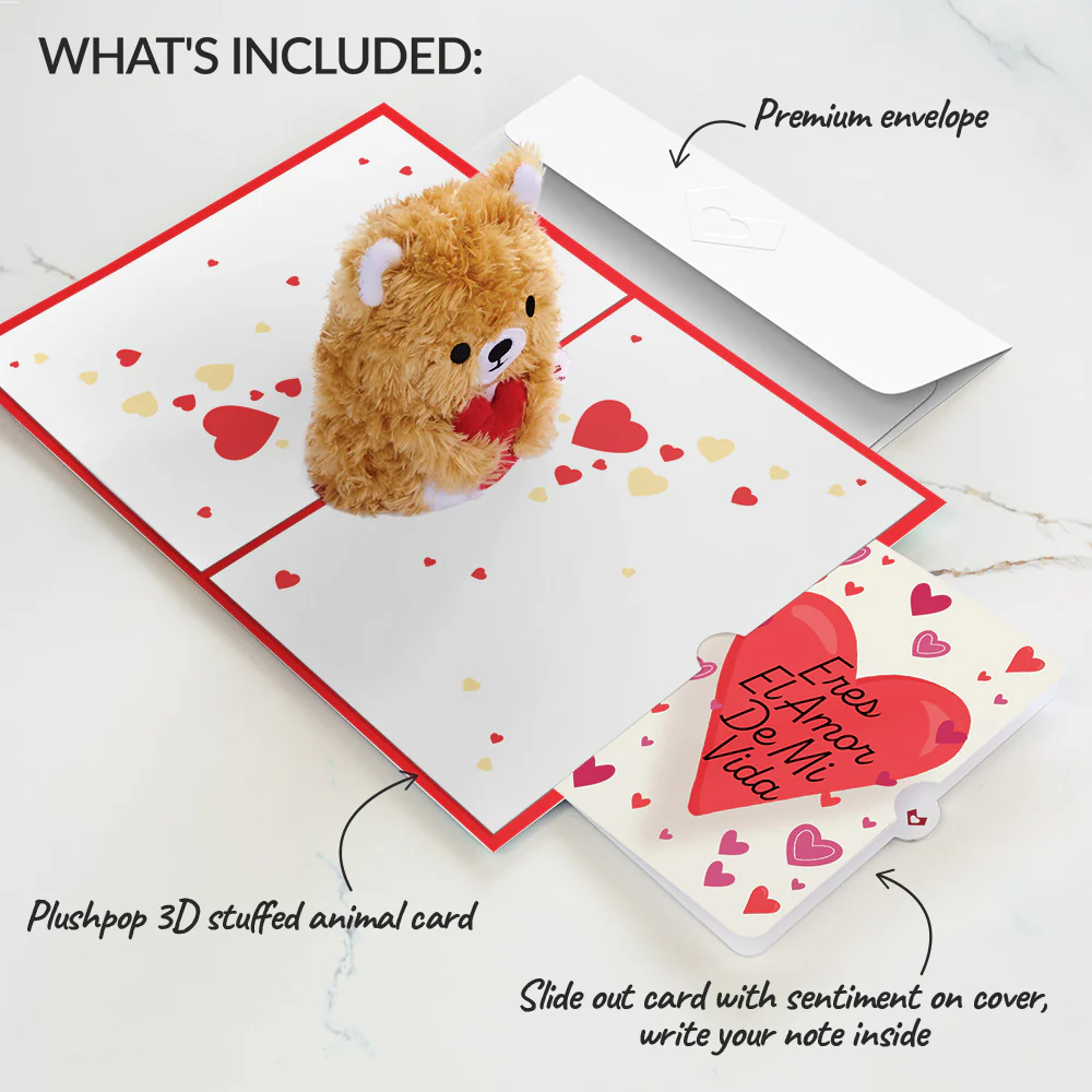 You're The Beary Best Eres El Amor De Mi Vida Valentine Plushpop Card and Sentiment Set - Image 2