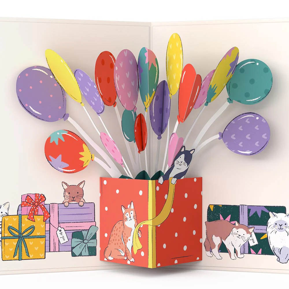 Curious Cats 30th Birthday Pop-Up Card and Sentiment Set - Image 3
