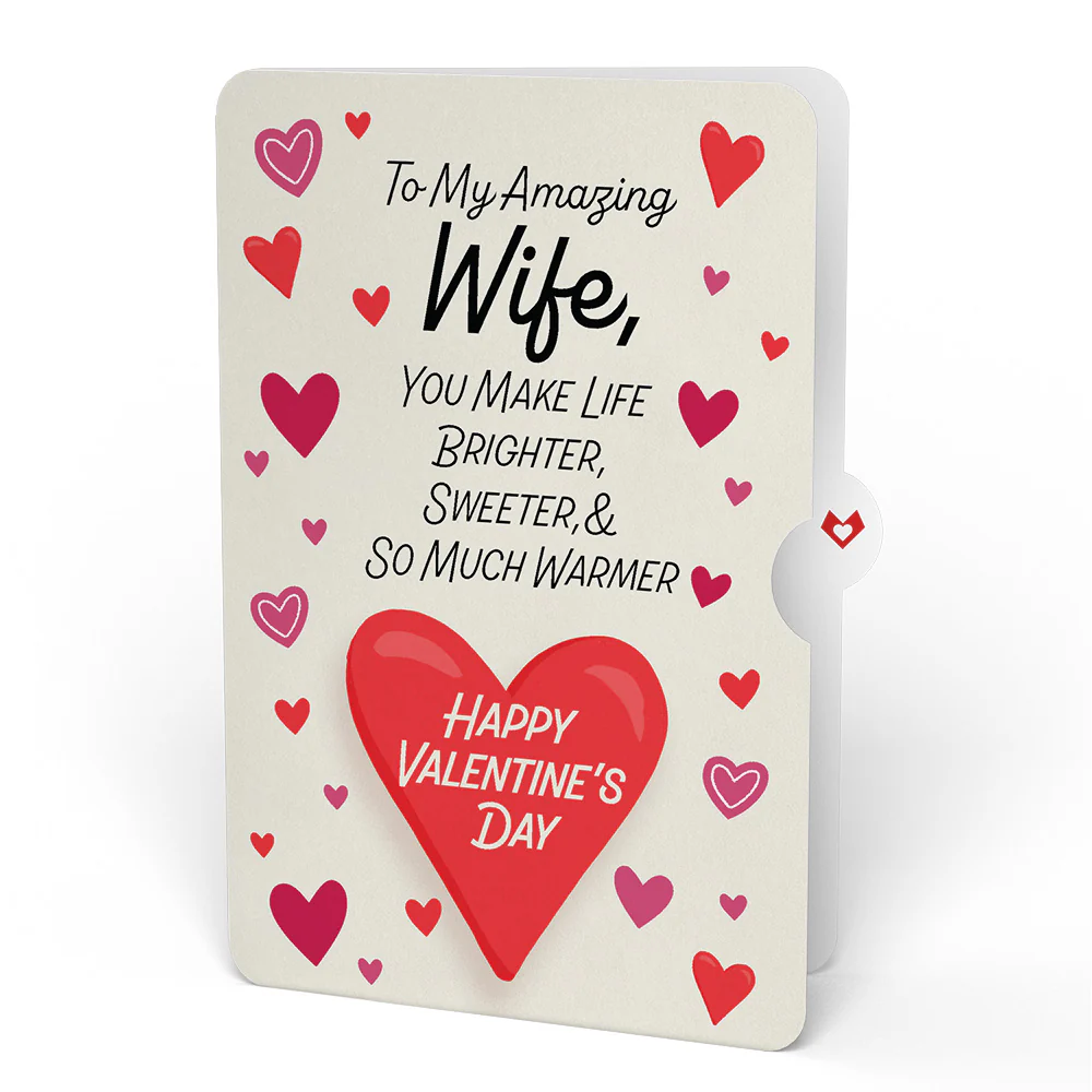 Pizza Love Valentine Pop-Up Card and Sentiment Set for Wife - Image 4