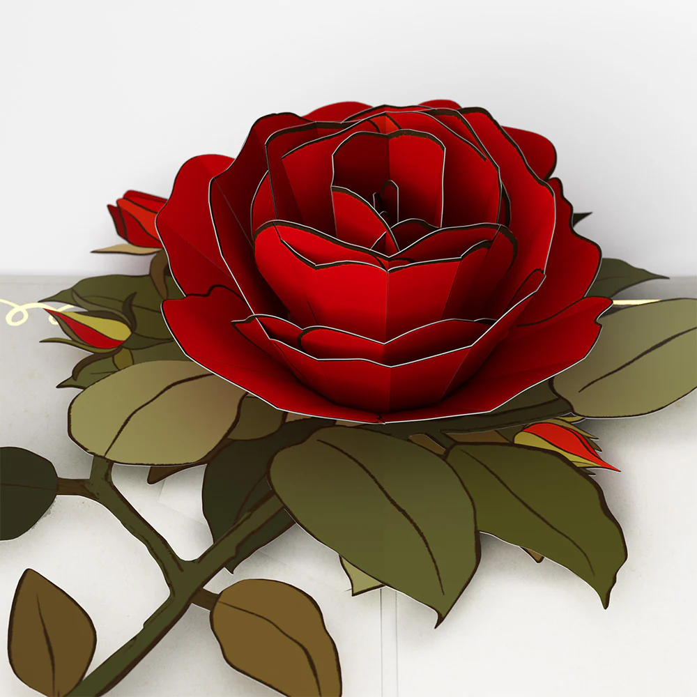 I Love You Roses Valentine Pop-Up Card and Sentiment Set for Girlfriend - Image 3