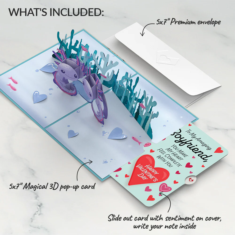 Love You A-Lotl Valentine Pop-Up Card and Sentiment Set for Boyfriend - Image 2