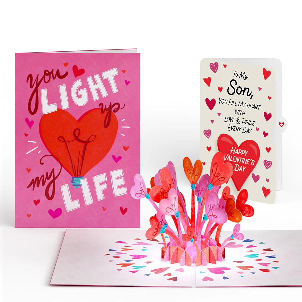 You Light Up My Life Valentine Light-Up Pop-Up Card and Sentiment Set for Son