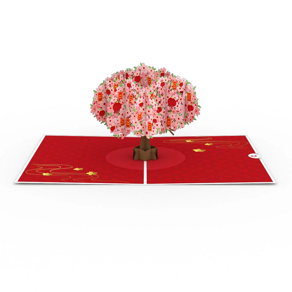 Lunar New Year Cherry Blossom Pop-Up Card - Image 3