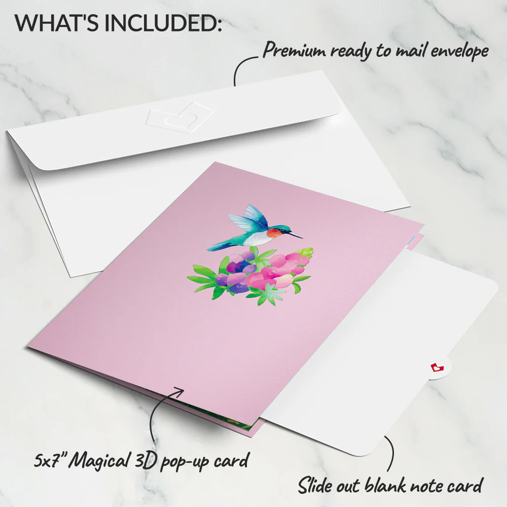 Lupine Hummingbird Pop-Up Card - Image 5