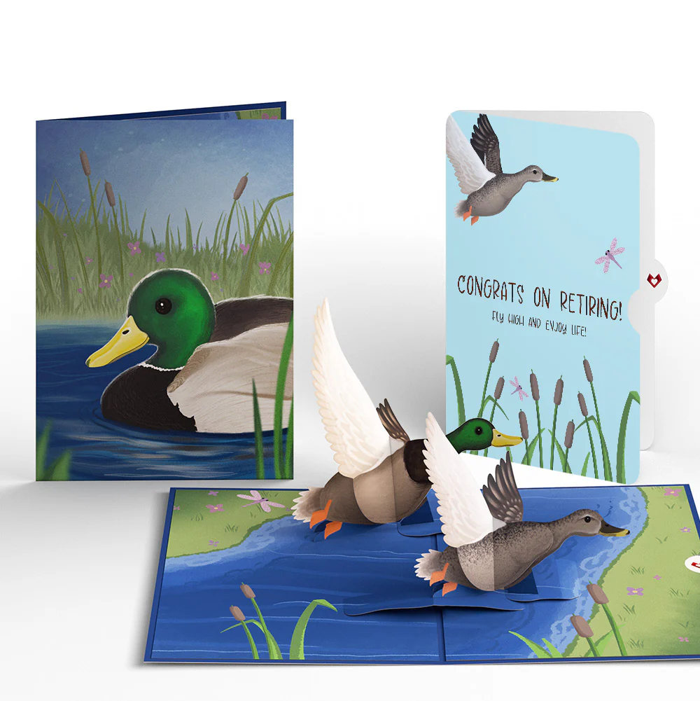 Pondside Mallard Ducks Retirement Pop-Up Card and Sentiment Set
