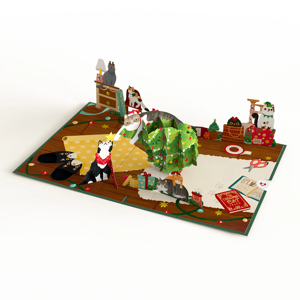 Meowy Little Christmas Cats Pop-Up Card - Image 3