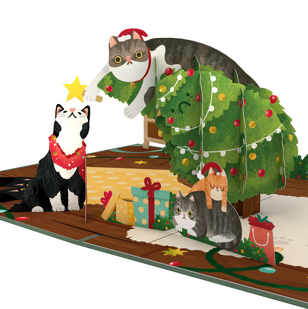 Meowy Little Christmas Cats Pop-Up Card and Sentiment Set for Mom - Image 3