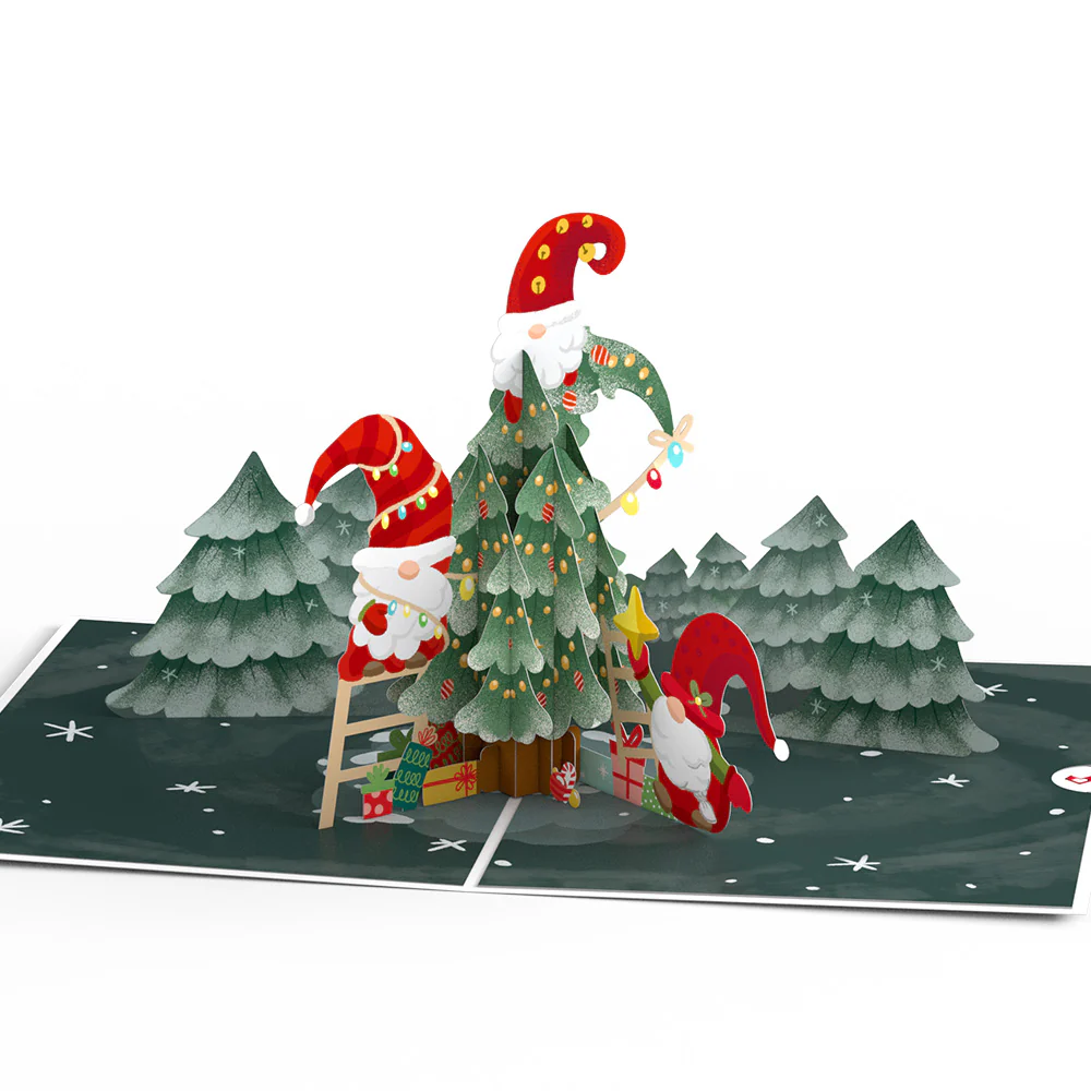 Merry Gnome Christmas Tree Pop-Up Card - Image 3