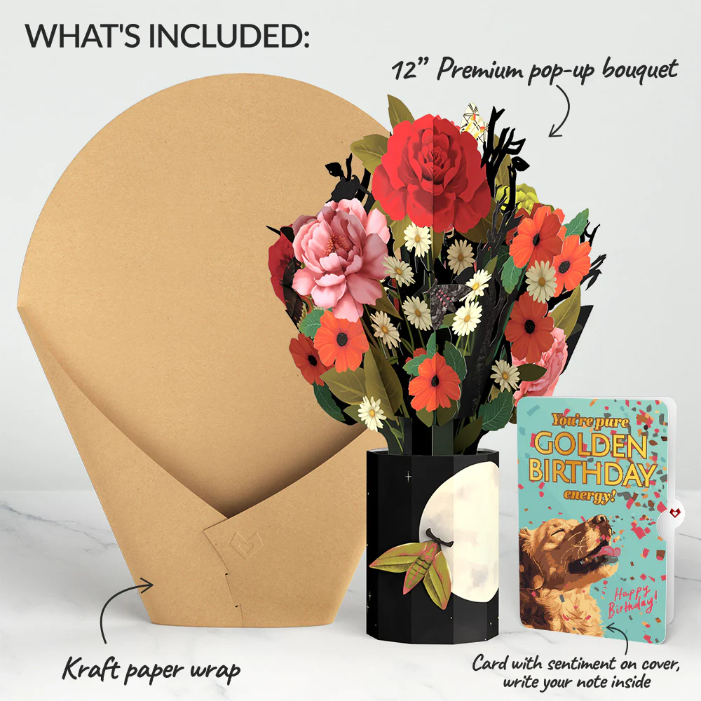 Midnight Florals Birthday Bouquet and Golden Energy Sentiment Set - Image 2