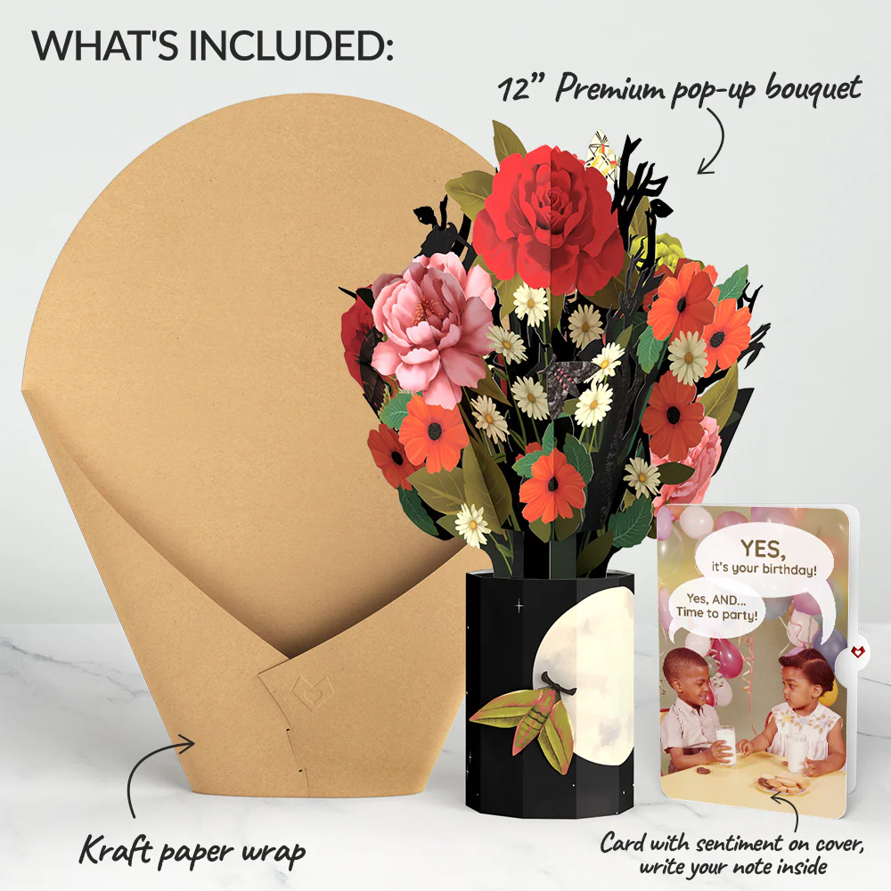 Midnight Florals Birthday Bouquet and Time to Party Sentiment Set - Image 2