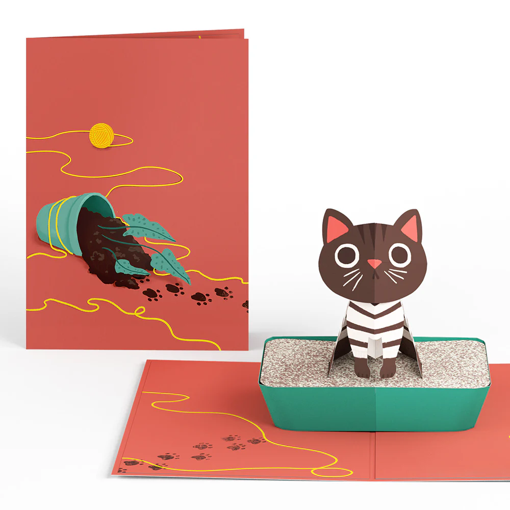 Mischievous Cat Pop-Up Card