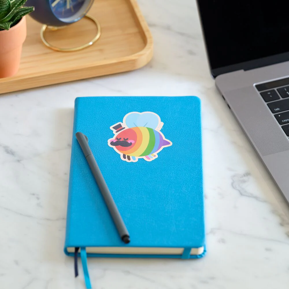 Modern Pride Bee LGBTQ+ Sticker - Image 2