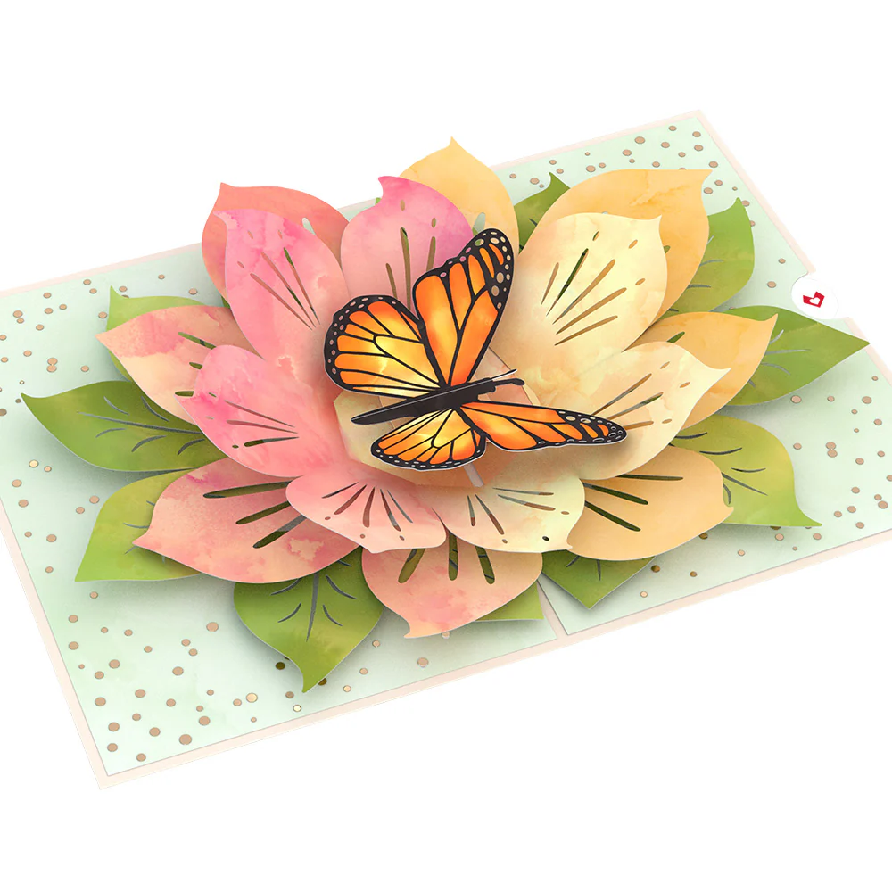 Monarch Butterfly Bloom Mother's Day Pop-Up Card and Sentiment Set for Daughter - Image 3