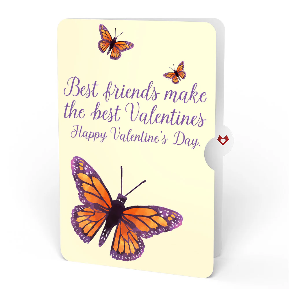 Monarch Butterfly Valentine Pop-Up Card and Sentiment Set for Best friend - Image 4