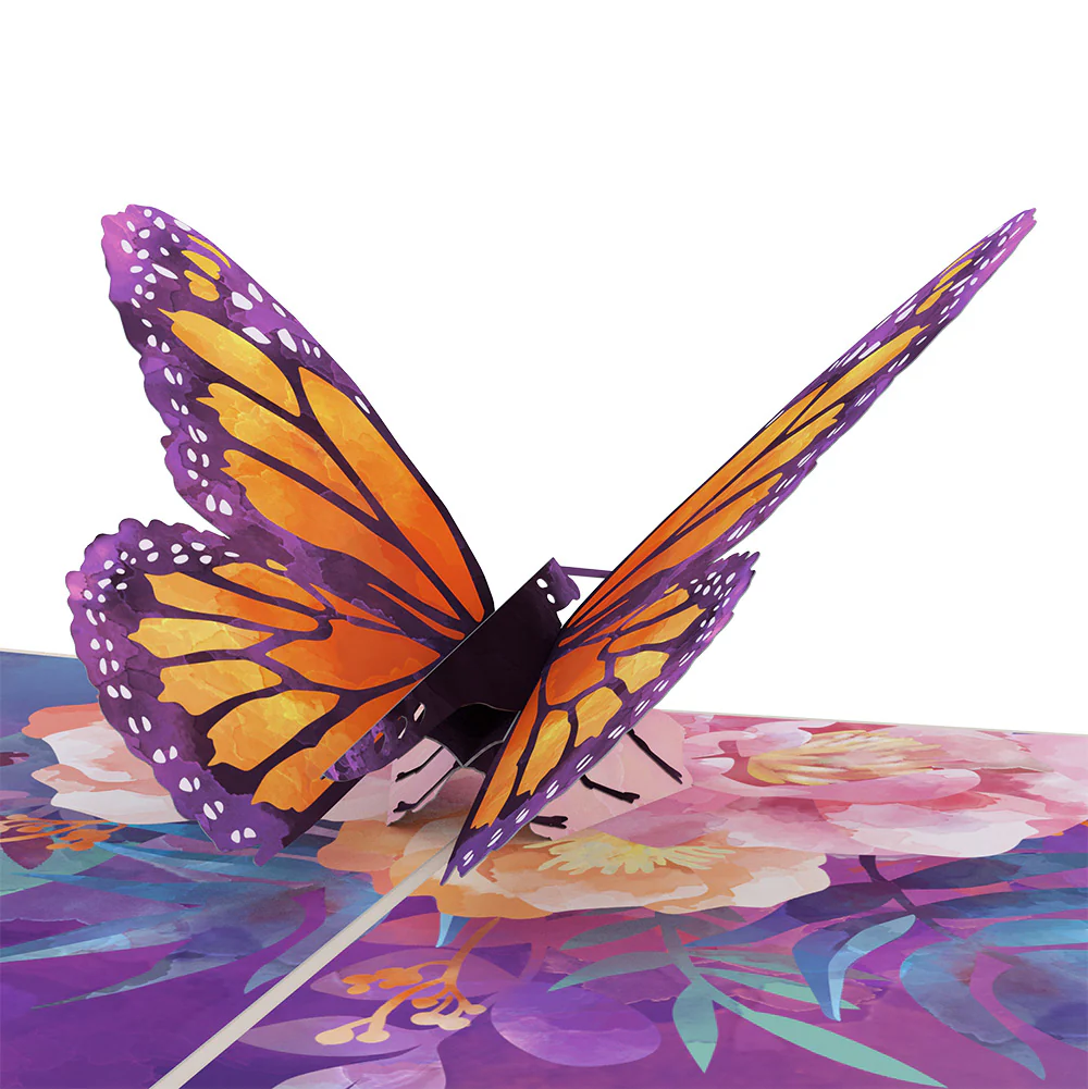 Monarch Butterfly Valentine Pop-Up Card and Sentiment Set for Granddaughter - Image 3