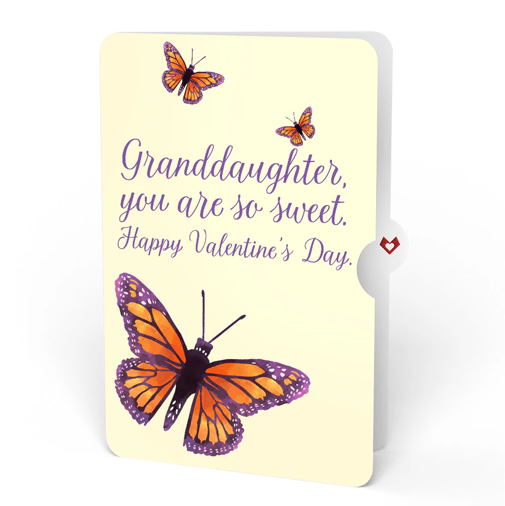 Monarch Butterfly Valentine Pop-Up Card and Sentiment Set for Granddaughter - Image 4