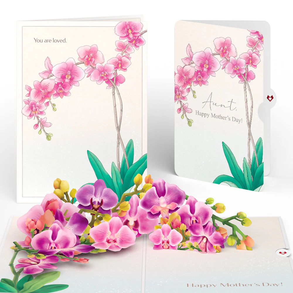 Mother’s Day Orchid Pop-Up Card and Sentiment Set for Aunt